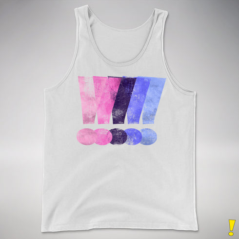 Distressed Omnisexual Pride Exclamation Points Premium Tank Top - White